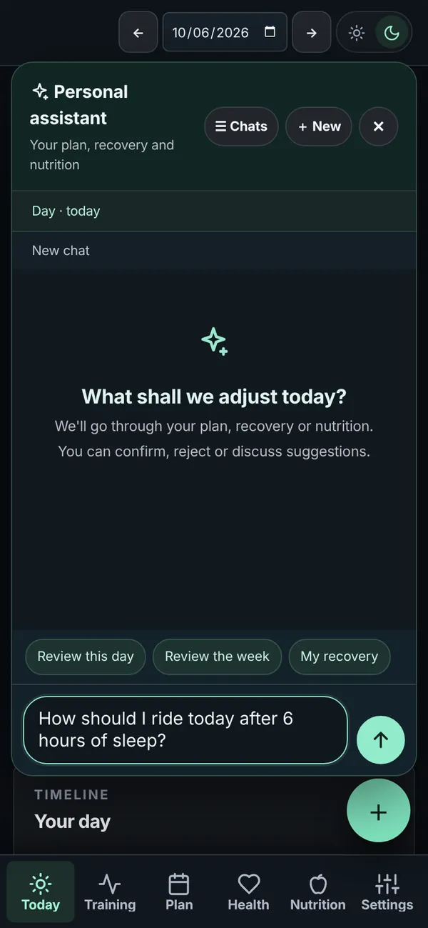 The personal assistant in the app: What shall we adjust today?